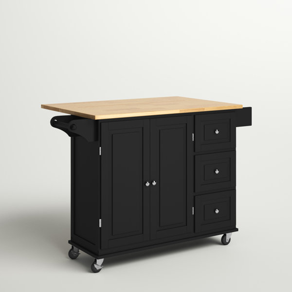 Three Posts™ Hardiman 53.75" Kitchen Island withLocking Wheels
